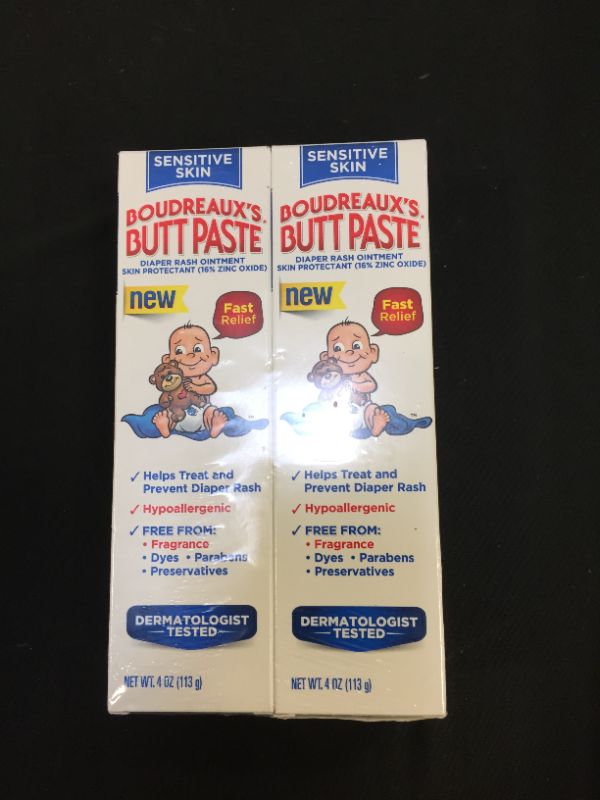 Photo 4 of Boudreaux's Butt Paste Diaper Rash Ointment, for Sensitive Skin, Hypoallergenic, 4 OZ, 2 Pack
exp 02 2022 (factory sealed)