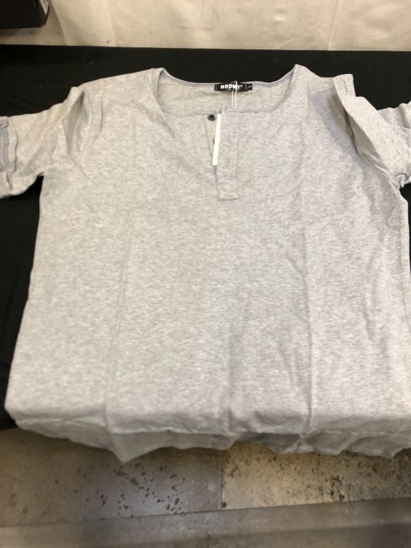 Photo 2 of BBDMY men's short sleeve size small grey henley t shirt 