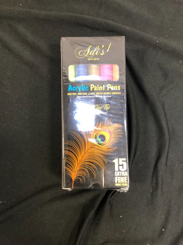 Photo 1 of Acrylic Paint Pens for Rocks Painting Ceramic, Wood, Glass Canvas, Water Based. Set of 15 Acrylic Paint Markers by ADIS&GUYS (Extra Fine Tip)