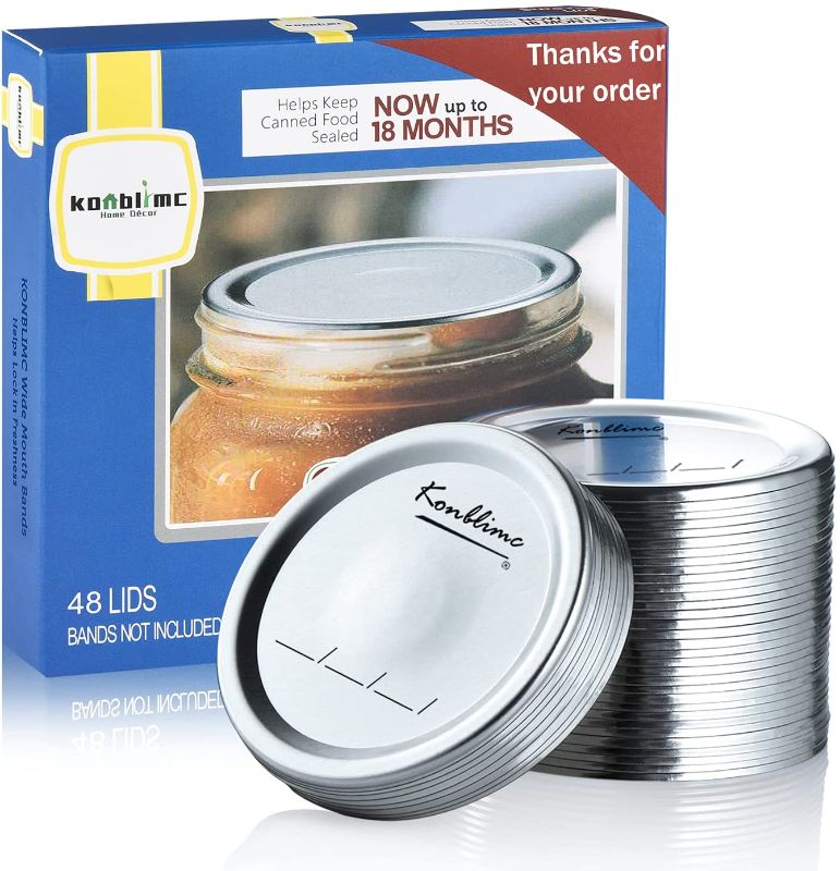 Photo 1 of 48 Pack Wide Mouth Canning Lids Wide Mouth Mason Jar Lids (48-Count,86mm)