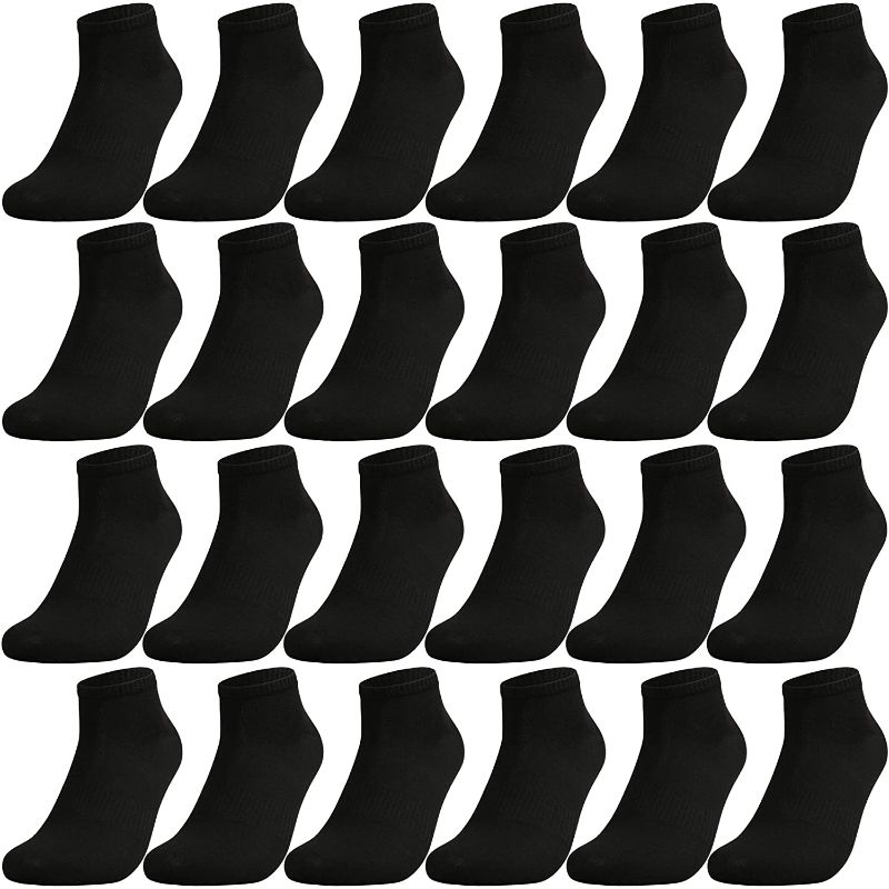 Photo 1 of ANPN Low Cut Running Socks Flat Thin Breathable Bulk Value Pack Wholesale Unisex for Men and Women 24 black pairs 