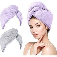 Photo 1 of 2 pack hair drying cap - purple and grey 