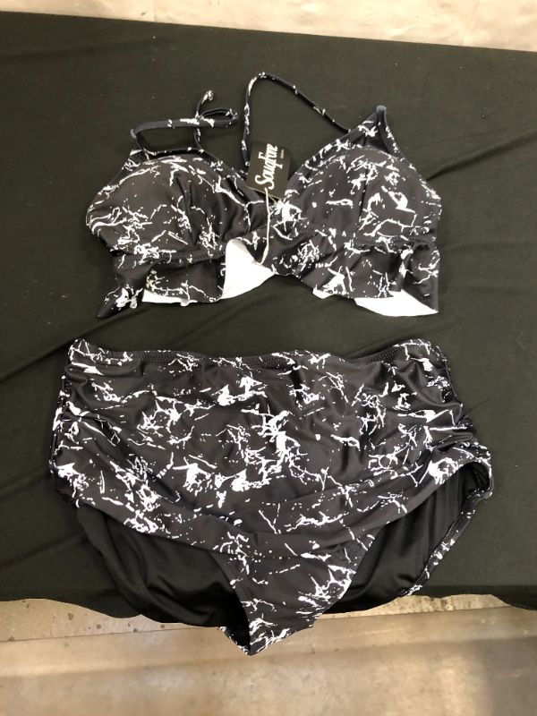 Photo 1 of Size large womens black and white 2 pcs swimsuit 