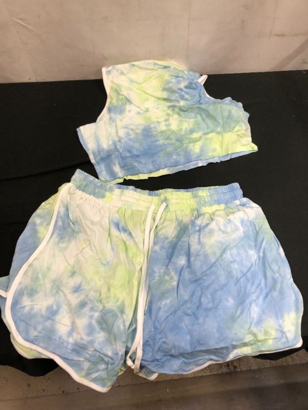 Photo 1 of Donnalla women's green tie dye size large 2pcs set 