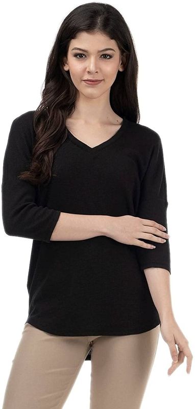 Photo 1 of  armadio 3/4 sleeve shirts for women i women relaxed 3/4 sleeve t shirts black SIZE L 