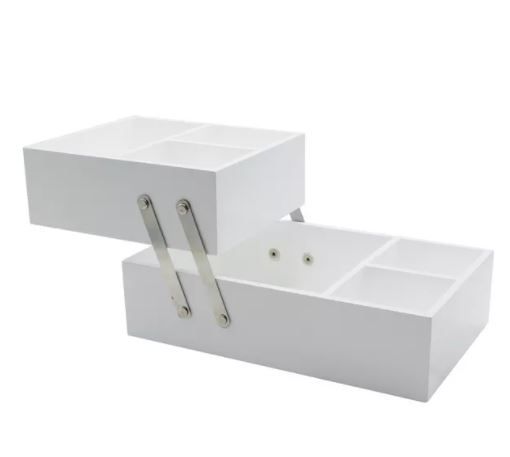 Photo 1 of 10"X6"X5" Hinged Vanity Organizer White - Threshold™
