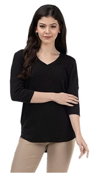 Photo 1 of ARMADIO 3/4 Sleeve Shirts for Women I Women's Relaxed 3/4 Sleeve T-Shirts - large 
