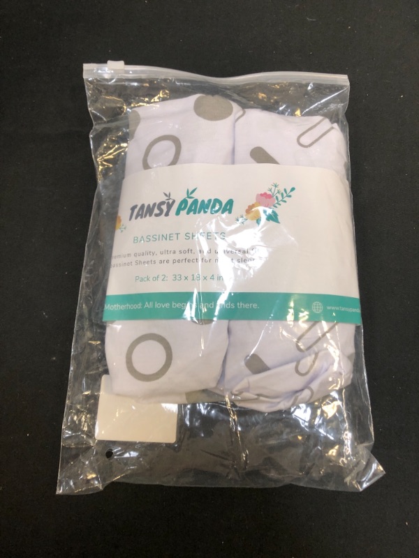 Photo 1 of Halo Bassinet Fitted Sheets Pack of 2 (ONLY for Thick Oval and Halo MATTRESSES Because Elastic of Current Inventory is Tight) - Organic Cotton Sheets for Baby Boy and Girl, White and Gray - size 33 x 18 x 4 inches 
