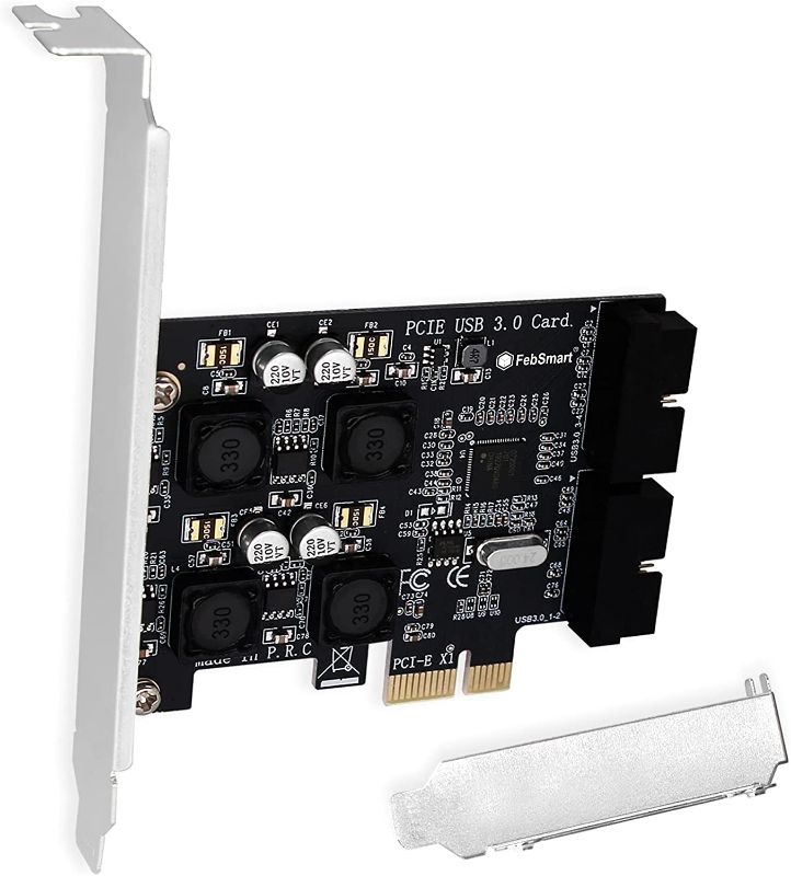 Photo 1 of FebSmart 2X 19Pin USB 3.0 Header Ports PCI Express USB 3.0 Expansion Card for Windows Server, XP, Vista, 7, 8, 8.1, 10 PCs-Build in Self-Powered Technology-No Need Additional Power Supply (FS-H2-Pro)
