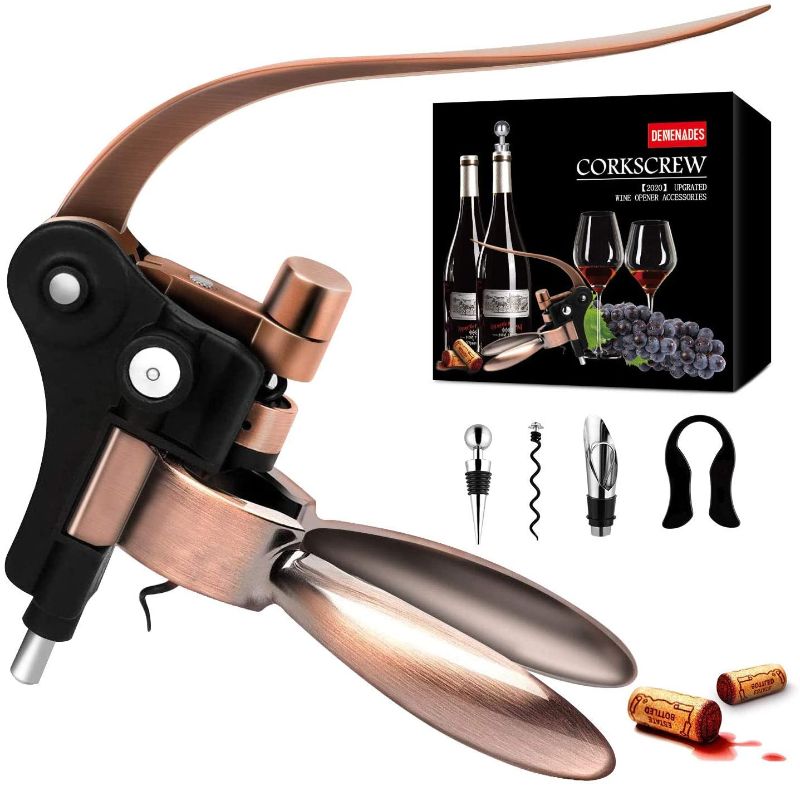 Photo 1 of 
Wine Bottle Opener Corkscrew Set-[2020 Upgraded] Demenades Wine Opener Kit With Foil Cutter,Wine Stopper And Extra Spiral,Professional Grade-Copper