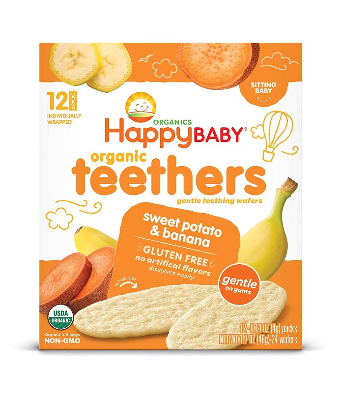 Photo 1 of Happy Baby Organics Teether, Banana & Sweet Potato, 12 Count, Pack of 6
