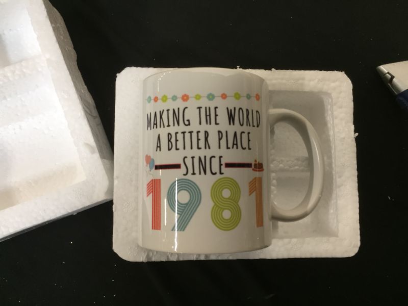 Photo 2 of 40th Birthday Gifts for Women, Funny 40 Year Old Gift Coffee Mug, 1982 40th Birthday Mugs for Her, Mom, Wife, Aunt, Sister, Grandma, Friend, 11 oz Tea Cup Making The World a Better Place Since 1982
