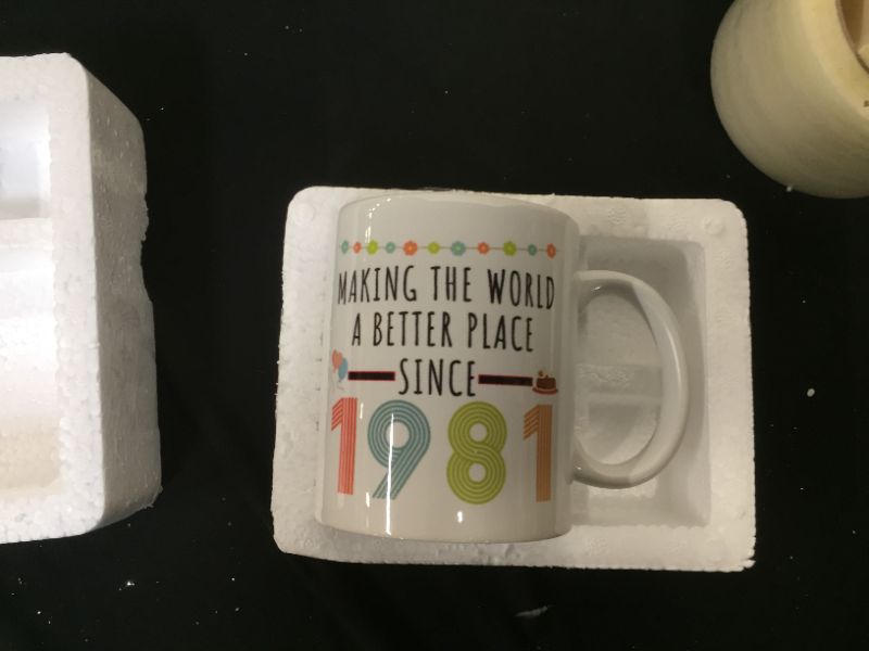 Photo 2 of  Birthday Gifts for Women, 11 oz Tea Cup Making The World a Better Place Since 1981
