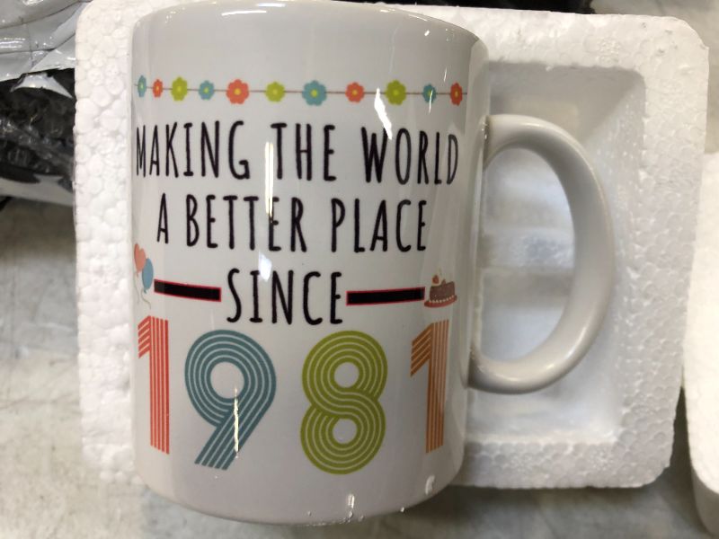Photo 1 of  Birthday Gifts for Women, 11 oz Tea Cup Making The World a Better Place Since 1981
