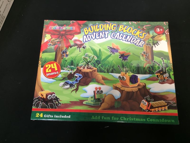 Photo 1 of SpringFlower Advent Calendar,Christmas Holiday Calendar with 24pcs Critters Building Blocks Set,24 Days Surprise Countdown,STEM Miniature Building Toys,Count Down Gift for Boys Girls
