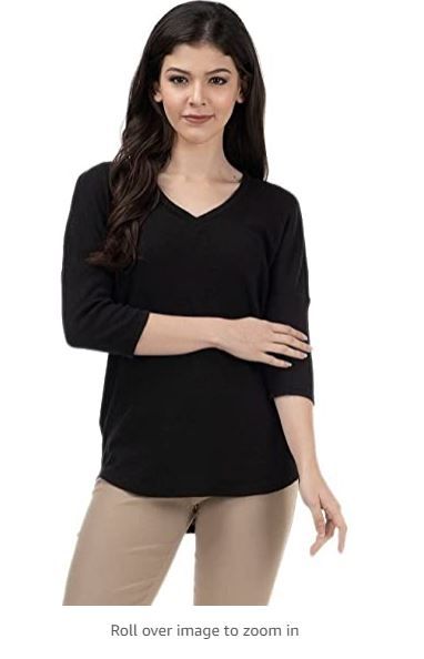 Photo 1 of ARMADIO 3/4 Sleeve Shirts for Women I Women's Relaxed 3/4 Sleeve T-Shirts Size Large