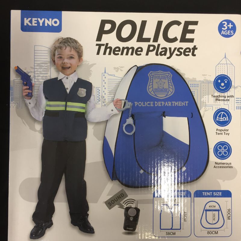 Photo 2 of Police Costume for Kids Police Dress up Police Pretend Play Costume with Kids Play Tent Set DOLNOW Police Role Play Accessories for Kids Ages 3-6