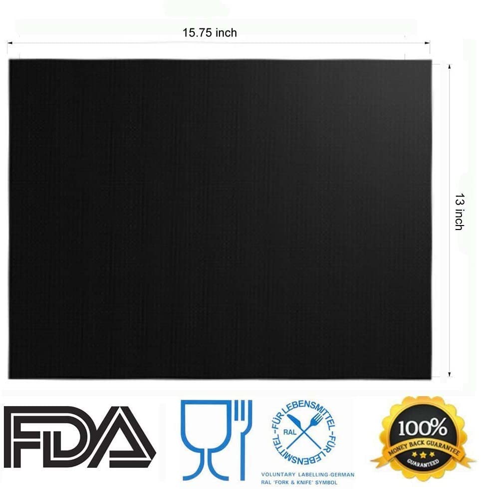 Photo 1 of  Set of 5 Heavy Duty BBQ Grill Mats -100% Non Stick, Reusable, and Easy to Clean Barbecue Grilling Accessories - Extended-15.75 x 13-Inch, Black