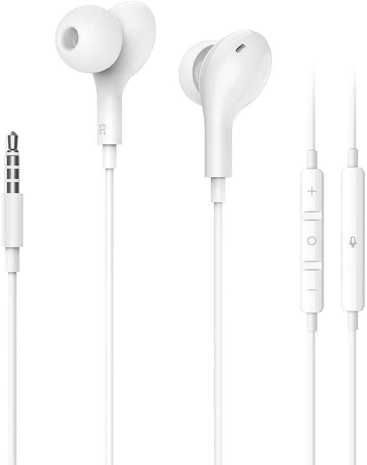 Photo 1 of 2 PACK - in-Ear Earbud Headphones with Microphone, Bass, High Definition, Clear Sound, Ergonomic Comfort-Fit, Wired Earphones Compatible with iPhone, Samsung, MP3, and Most 3.5mm Jack