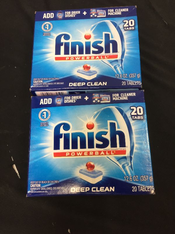 Photo 2 of 2 PACK- Finish All in 1 Powerball Fresh, 20ct, Dishwasher Detergent Tablets