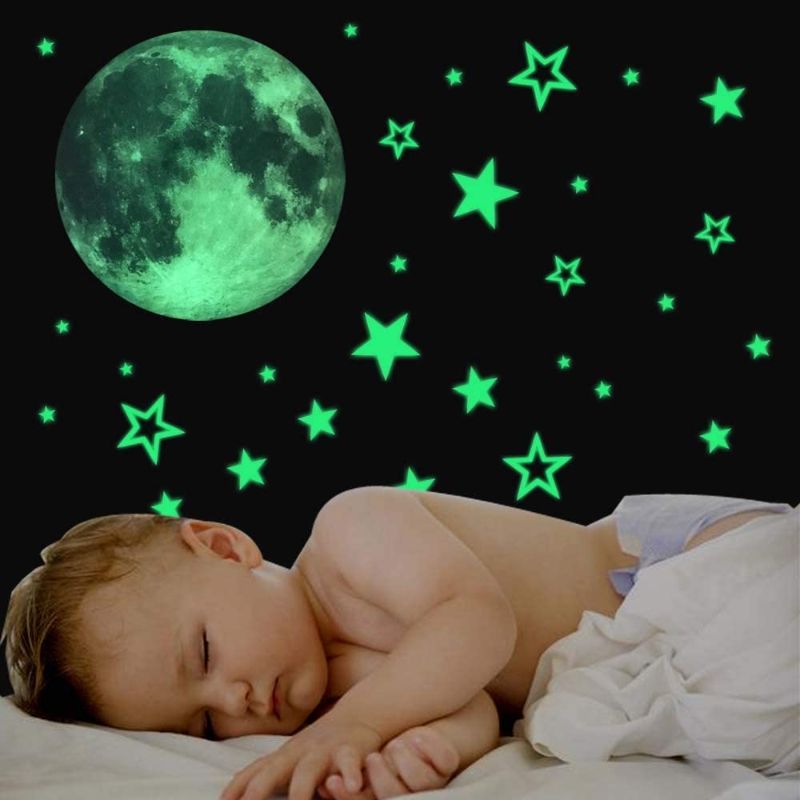 Photo 1 of Glow in The Dark Stars Wall Sticker, H2MTOOL 3D Glowing Stars Moon for Ceiling and Wall Decals Kids Room Deco (Green Stars Moon, Large)
2 pack 