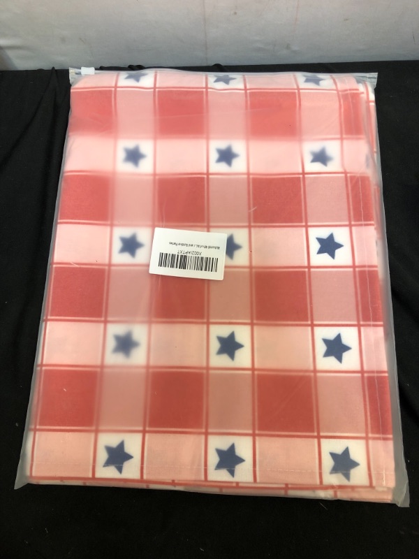 Photo 2 of Alishomtll 4th of July Table Runner with 4 Placemats Star and Checkered Table Runners Set Independence Day Decor for Dinner Parties, Catering Events, Indoor and Outdoor Parties
