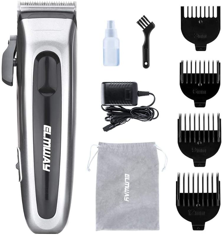 Photo 1 of Hair Clippers for Men,Rechargeable Barber Clippers for Hair Cutting Professional Cordless Kit,4 Guards Combs for Clipping, Trimming & Personal Grooming,Hair Cutting Kit with LED Display,Gray
