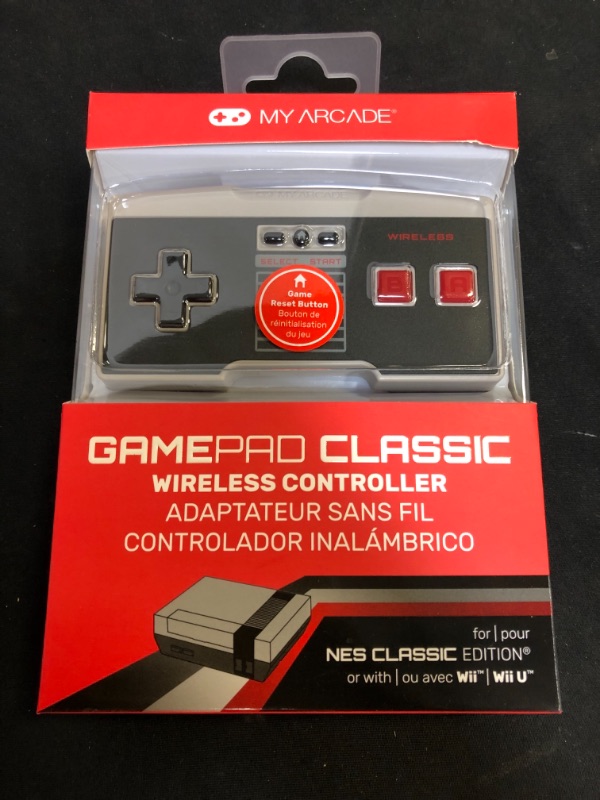 Photo 2 of My Arcade GamePad Classic - Wireless Game Controller - Compatible with Nintendo NES Classic Edition, Wii, Wii U - Adapter Included - 30 Feet Range - Home Button - Battery Powered - Ergonomic Design
