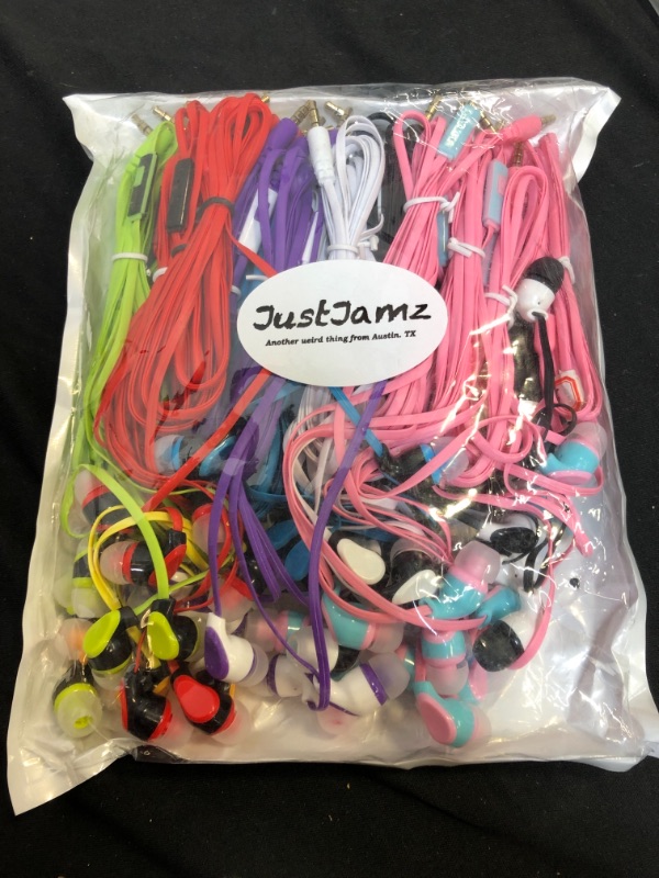 Photo 2 of JustJamz Kidz Mic Call with Mic Stereo Earbud Headphones Mixed Colors (30 Packs)
