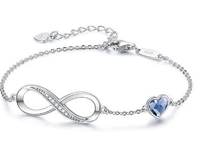 Photo 1 of CDE Infinity Heart Symbol Charm Bracelet for Women 925 Sterling Silver Adjustable Mother's Day Jewelry Gift Birthday Valentine’s Day Gifts for Women Mom Wife Girls Her
