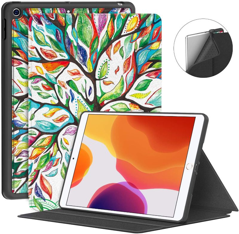 Photo 1 of Supveco iPad 9th Generation 2021/iPad 8th Generation 2020/iPad 7th Generation 2019 Case, Rugged Shockproof Stand Folio Case, Smart Protective Cover for iPad 10.2 Inch(Lucky Tree)
