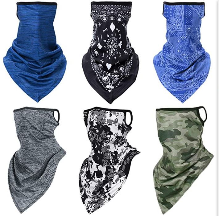 Photo 1 of Face Cover Scarf with Ear Loops Balaclava Bandana Scarf for Men and Women Face Scarf Mask Reusable Washable Neck Gaiter
- 6 PACK