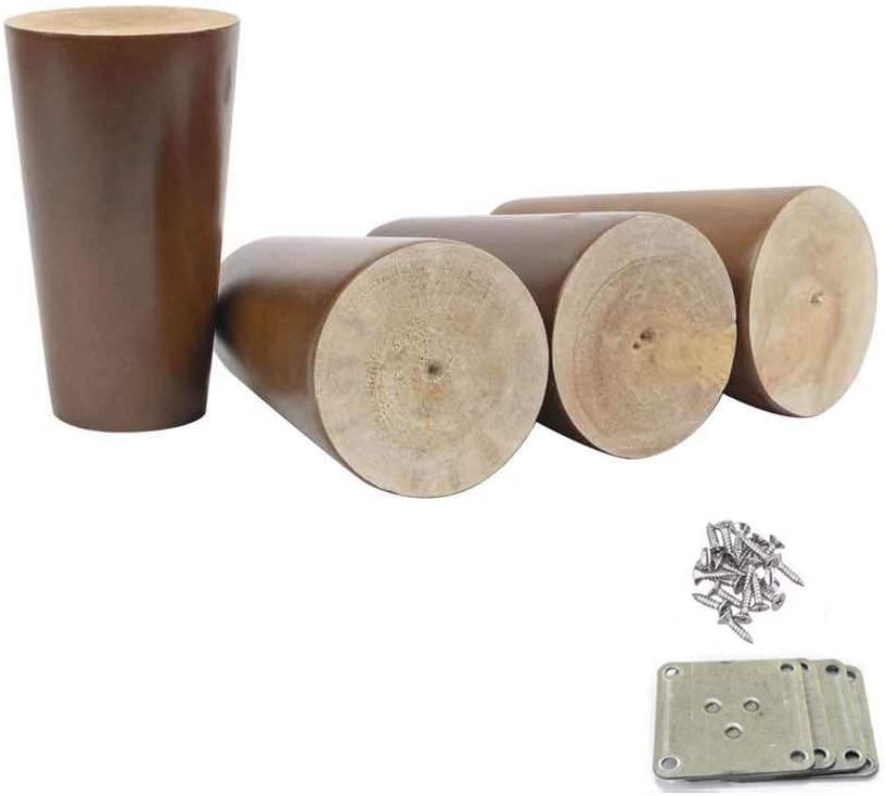 Photo 1 of 4PCS Furniture Legs Wooden Furniture Feet Replacement for Sofa Couch Ottaman Legs (10CM/3.93inch?Walnut?)
