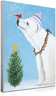 Photo 1 of  POLAR BEAR CHRISTMAS WALL ART DECORATION 12" X 16"