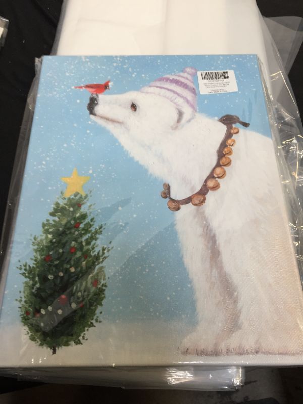 Photo 2 of  POLAR BEAR CHRISTMAS WALL ART DECORATION 12" X 16"