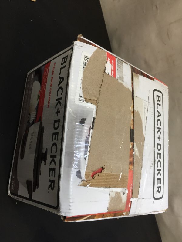 Photo 2 of --OpenBox--BLACK+DECKER Uncooked Rice Cooker, 3-cup, White***package damaged***
