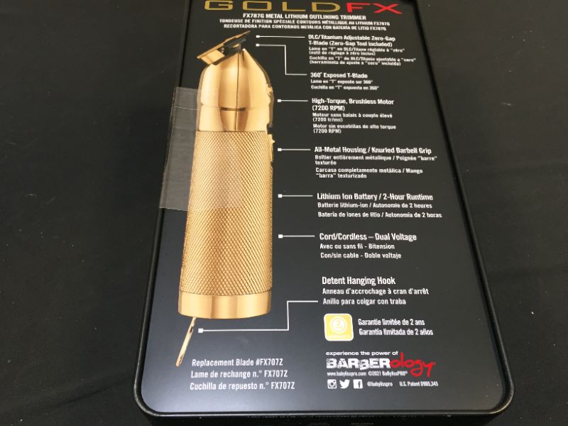 Photo 1 of BABYLISSPRO BARBEROLOGY METALFX SERIES - OUTLINING TRIMMER (FX787G)
