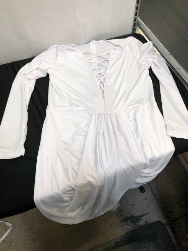 Photo 1 of WOMENS HALF SLEEVE DRESS WHITE 
SIZE XL