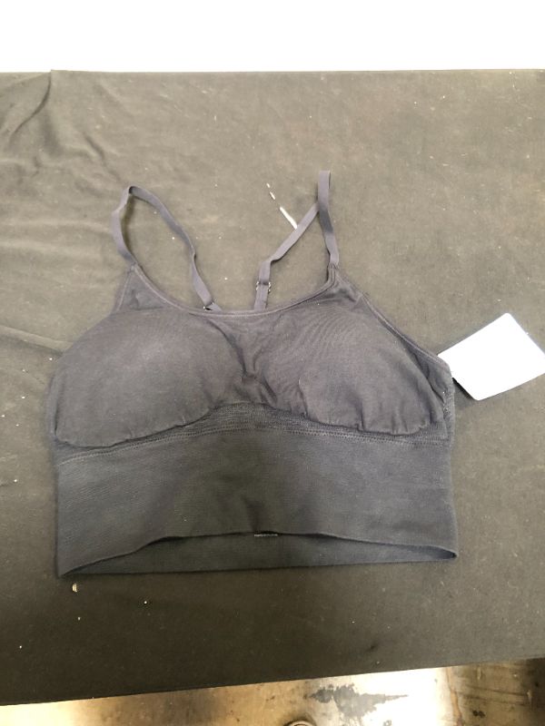 Photo 2 of Yummie Women's Evelyn Long Line Seamless Wire Free Racer Back Bra BLACK
SIZE M/L