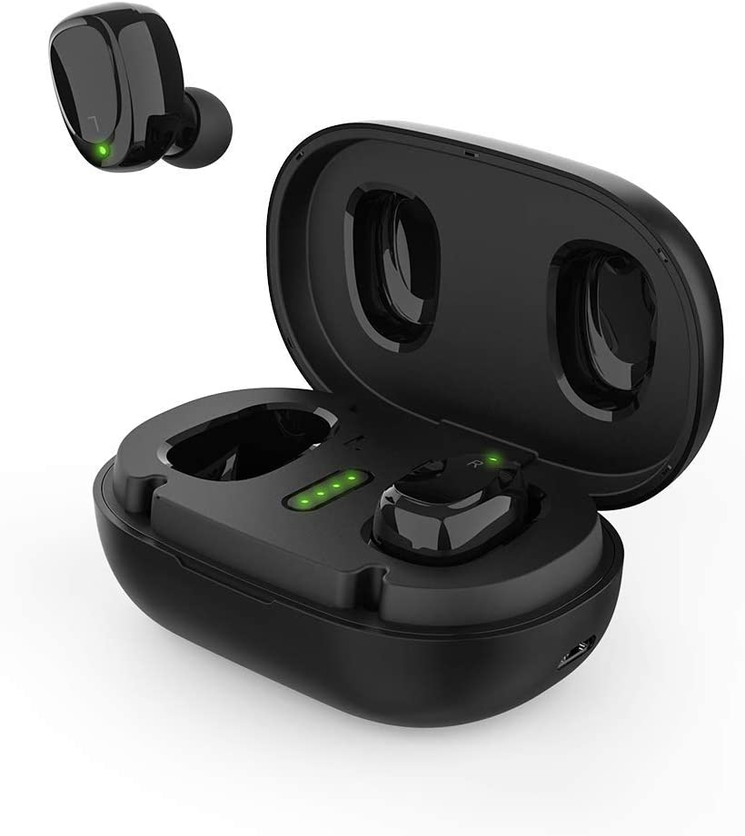 Photo 1 of BNCHI True Wireless Earbuds Bluetooth 5.0 Headphones in Ear with Metal Charging Case,Super Stereo,Noise Cancellation Mic, Touch Control, 42 Hours Playback for iPhone and Android(Black)
