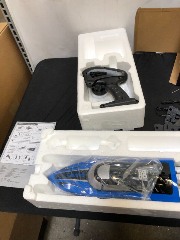 Photo 3 of RC Boat-AlphaRev R208 20+ MPH Remote Control Boat with LED Light for Pools and Lakes,2.4 GHZ RC Boats for Adults and Kids
