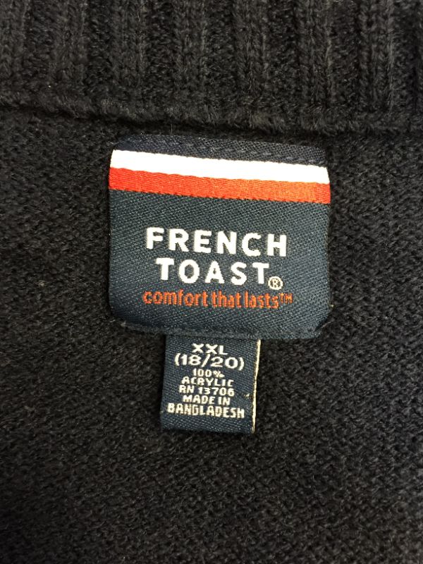 Photo 3 of FRENCH TOAST BOYS V-NECK NAVY VEST
SIZE 2XL