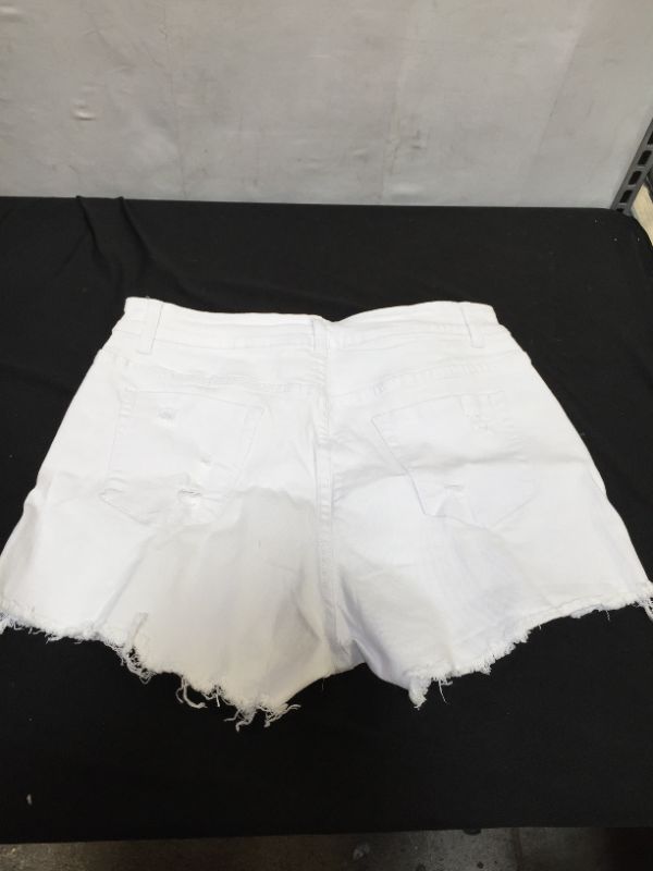 Photo 2 of WOMENS STRETCHY JEAN SHORTS WHITE
SIZE LARGE