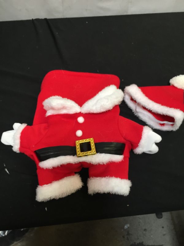 Photo 1 of DOG SANTA COSTUME 
SIZE LARGE (LOOKS SMALL)