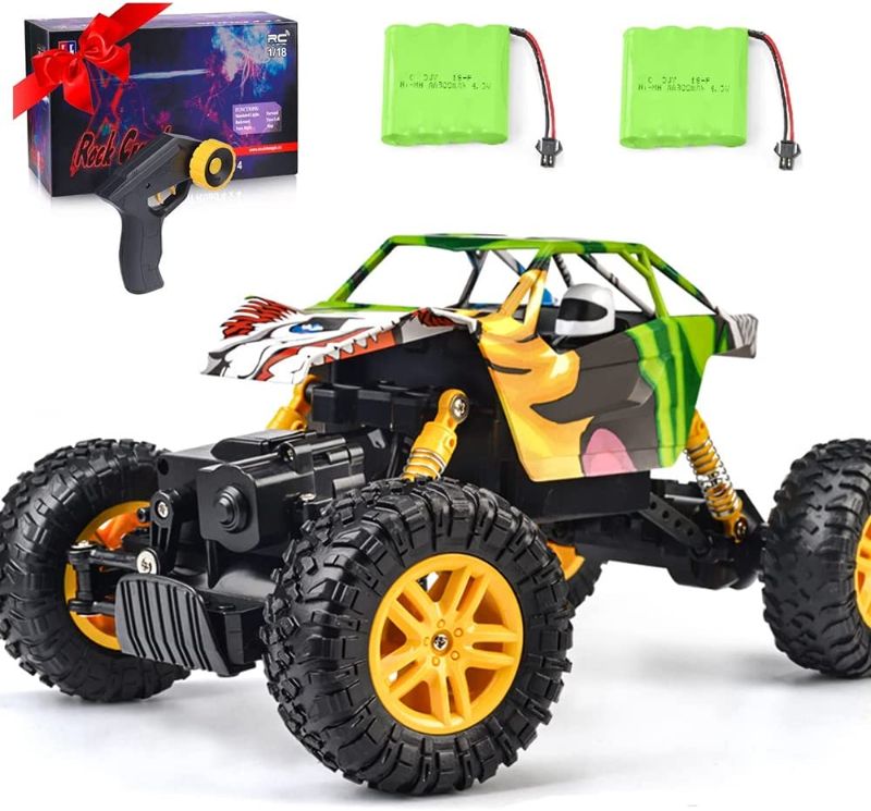 Photo 1 of DOUBLE E RC Car 4WD Remote Control Car 2 Batteries Unique Colorful Shell Off Road Monster Truck 2 Powerful Motors Climbing RC Crawler Toy Cars for Boys Girls Kids
