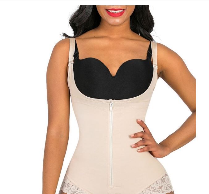 Photo 1 of SHAPERX SHAPEWEAR FOR WOMEN TUMMY CONTROL FAJAS COLOMBIANAS BODY SHAPER ZIPPER OPEN BUST BODYSUIT - XS
