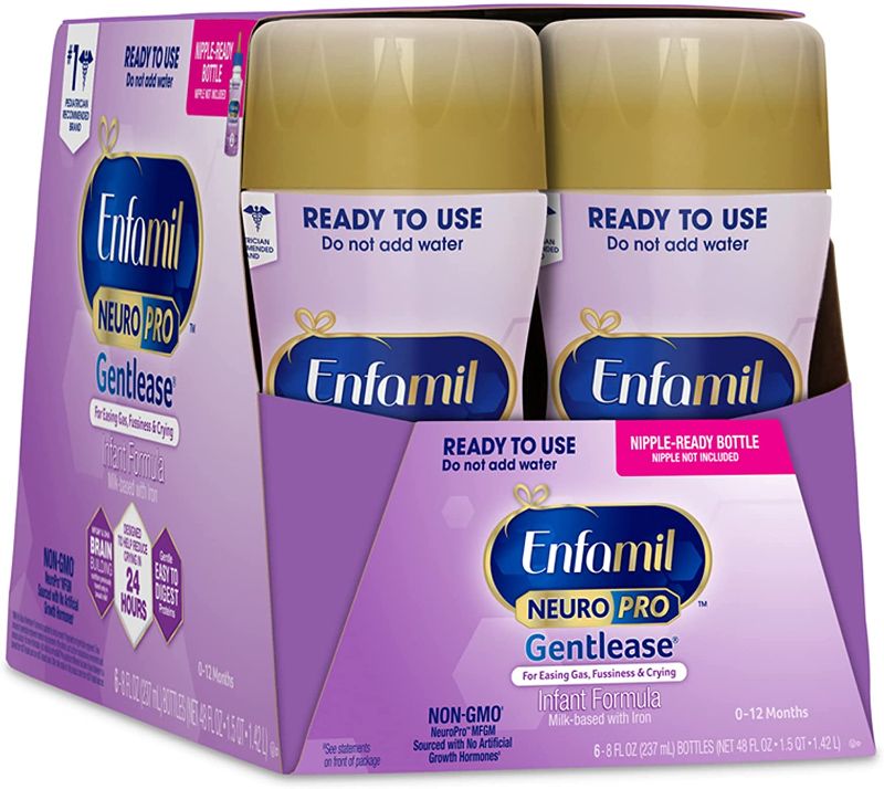 Photo 2 of Enfamil NeuroPro Gentlease Baby Formula, Brain and Immune Support with DHA, Clinically Proven to Reduce Fussiness, Crying, Gas & Spit-Up in 24 Hours, 8 Fl Oz Bottles (6 count) (Pack of 4)
EXP 01/01/22