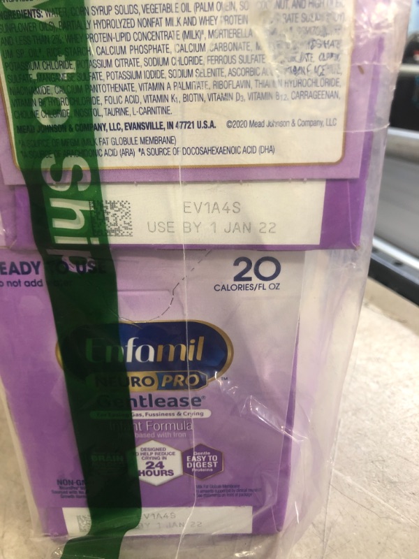 Photo 4 of Enfamil NeuroPro Gentlease Baby Formula, Brain and Immune Support with DHA, Clinically Proven to Reduce Fussiness, Crying, Gas & Spit-Up in 24 Hours, 8 Fl Oz Bottles (6 count) (Pack of 4)
EXP 01/01/22