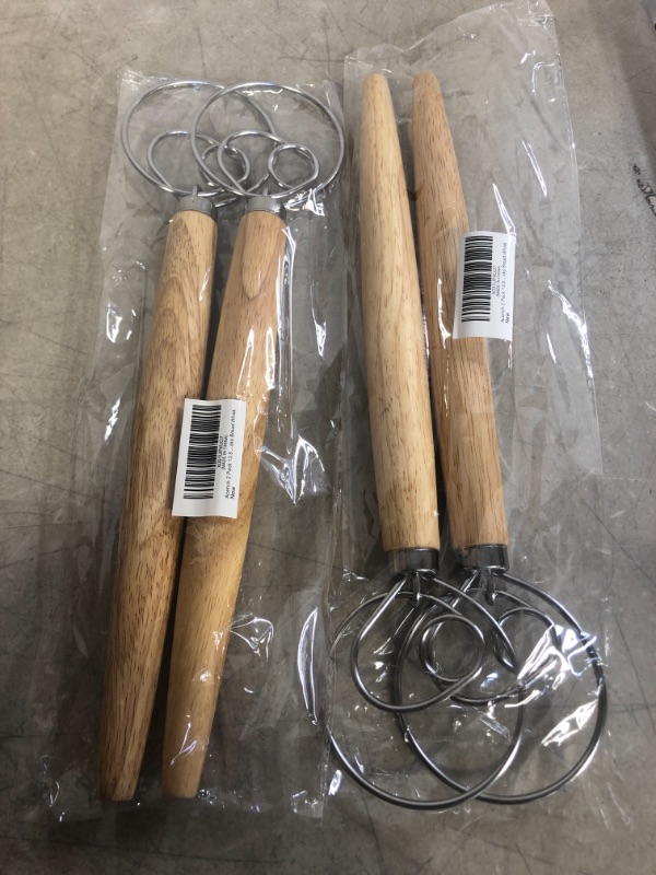 Photo 2 of Acerich 2 Pack Danish Dough Whisk 13.5” Dough Whisk Stainless Steel Dutch Style Bread Whisk Wooden Handle Danish Whisk for Bread, Batter, Cake, Pastry
2 COUNT 