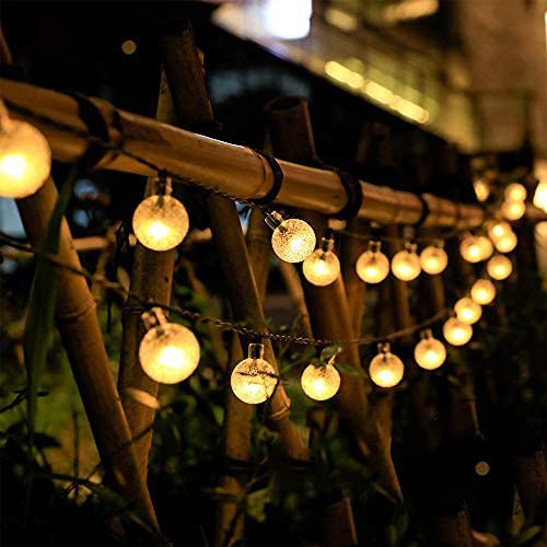 Photo 1 of 36Ft 60LED Solar & USB String Lights Globe Indoor/Outdoor, Crystal Ball Waterproof 8 Modes Fairy Christmas Lights for Home Party Garden Holiday Wedding (Warm White Upgraded)
